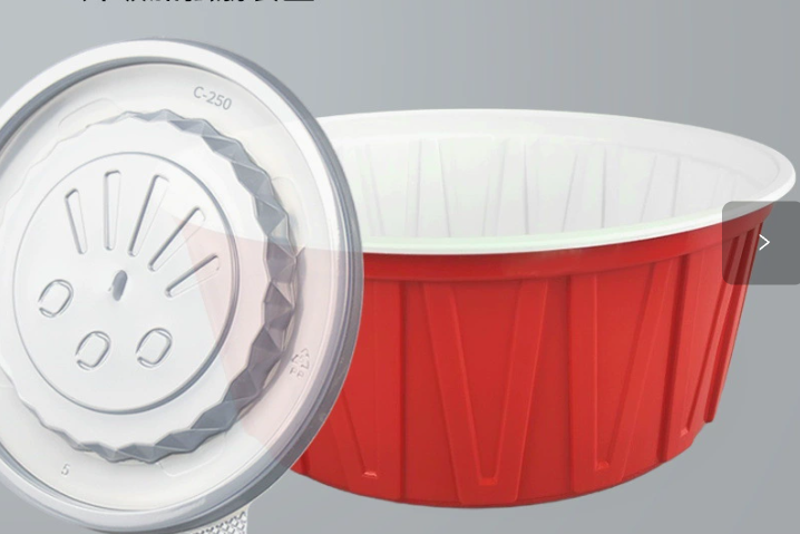 HOUZIO 10" 101 oz Two-Tone PP Round Food Containers, Microwavable Bowls for Meal Prep & Tak